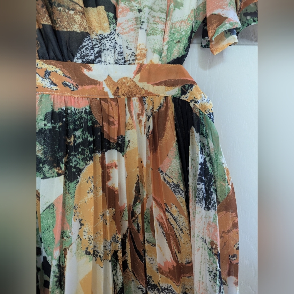 Flying Tomato Green and Orange Maxi Dress - Picture 3 of 10
